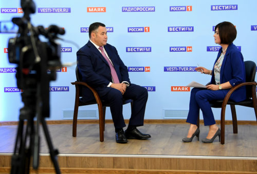 Игорь Руденя в прямом эфире «России 24» Тверь ответил на актуальные для жителей Верхневолжья вопросы
