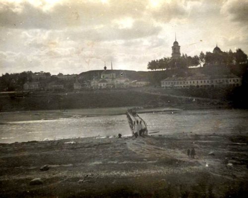 Понтонный мост в довоенное время. Старица - порт пяти морей