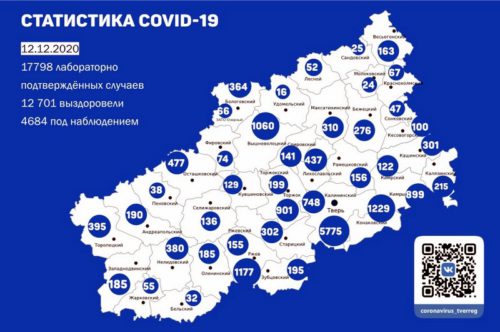 Информация оперативного штаба по предупреждению завоза и распространения коронавирусной инфекции в Тверской области за 12 декабря