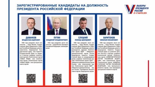 ЦИК России зарегистрированы кандидаты на должность Президента Российской Федерации и утвержден текст избирательного бюллетеня