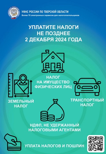 Уплатите налоги не позднее 2 декабря 2024 года!