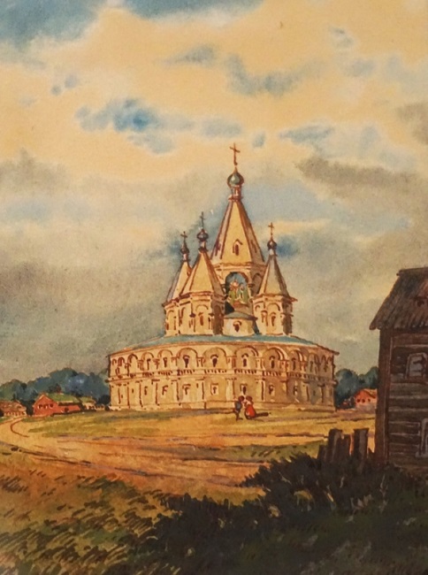 Сухов Д.П. Борисоглебский собор в Старице. Реконструкция. 1928 Старый Борисоглебский собор — сердце древнего городища
